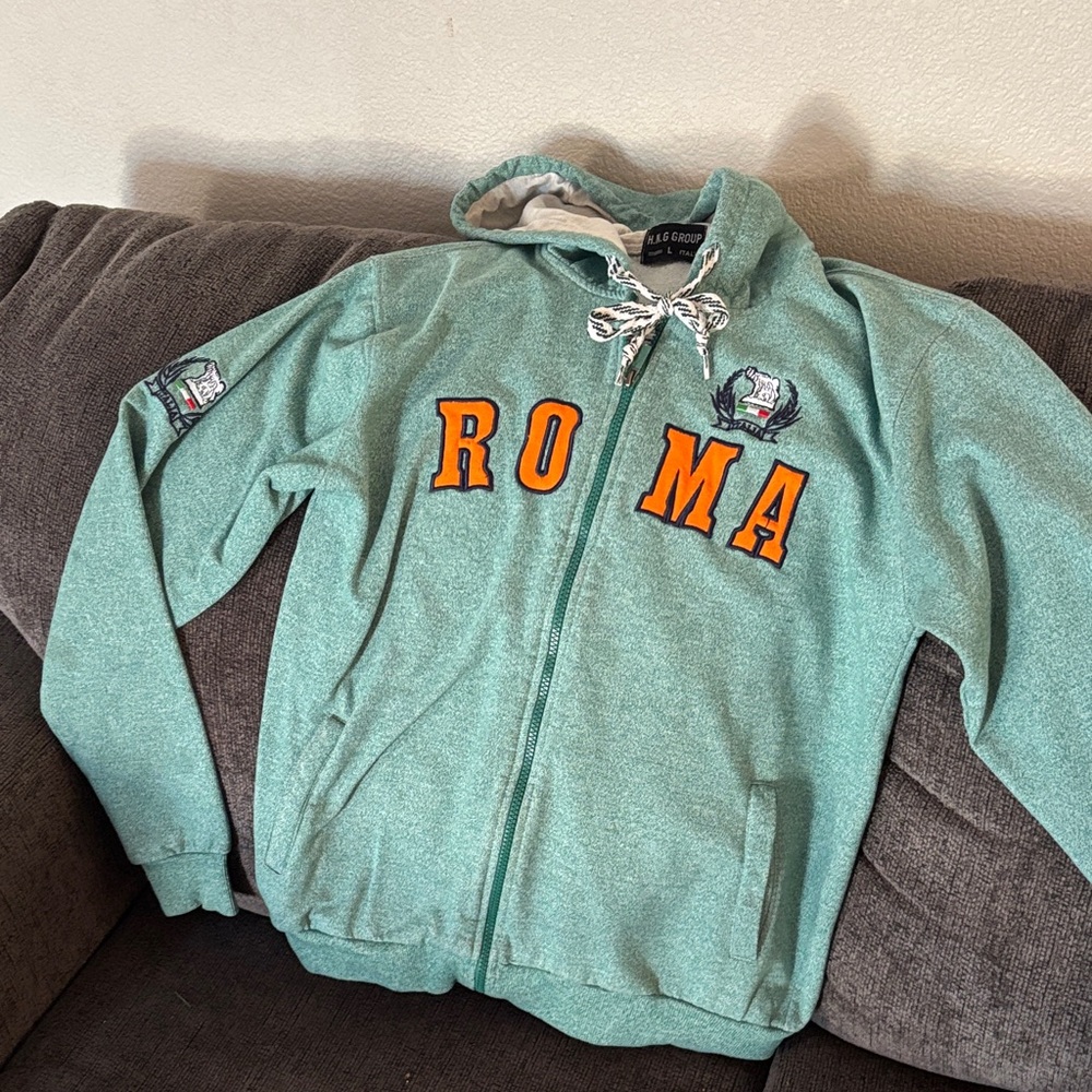 Roma Soccer Rome Italy Football Hoodie with Orange Accents
